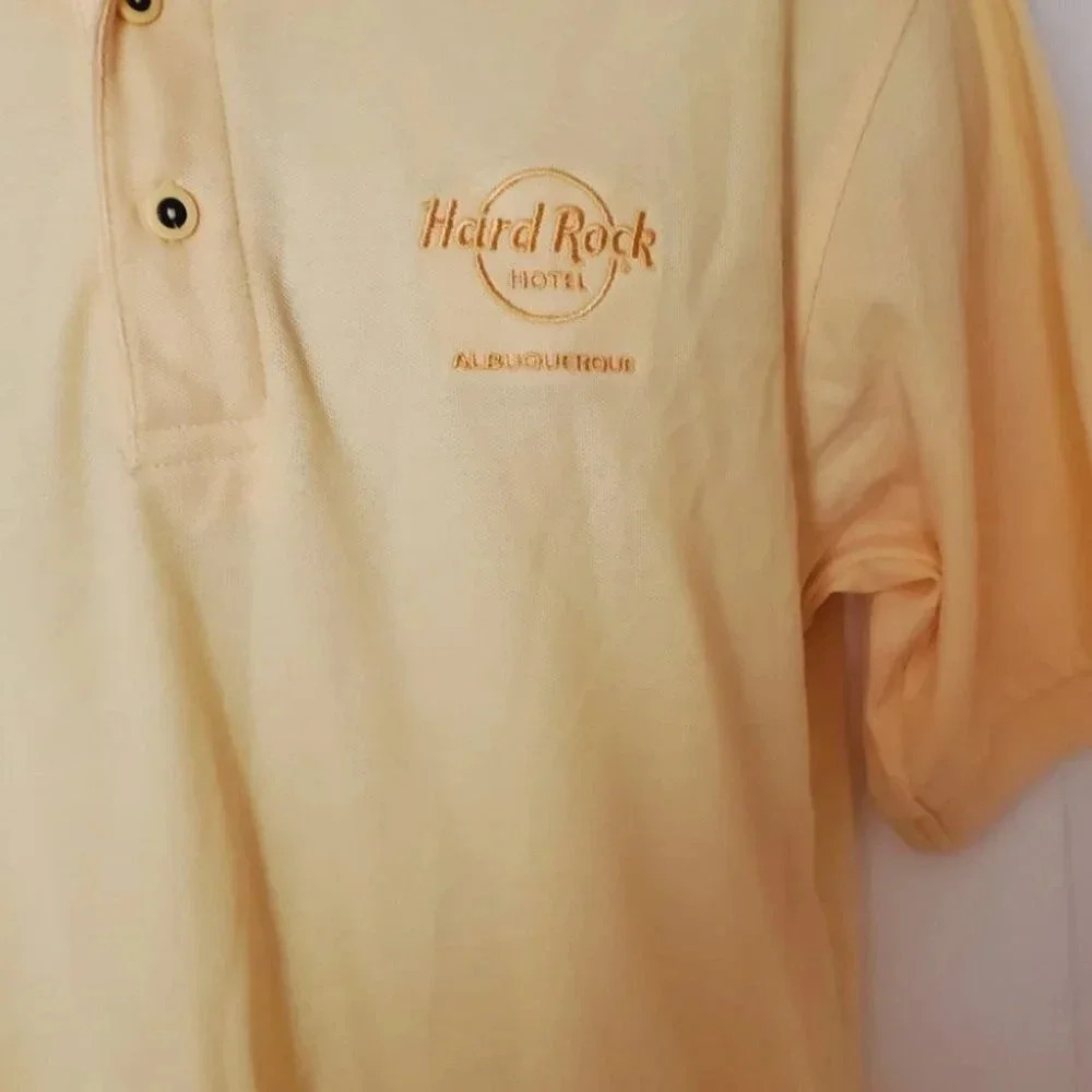 HARD ROCK Hotel POLO yellow SHIRT Mens Size M - Picture 2 of 8